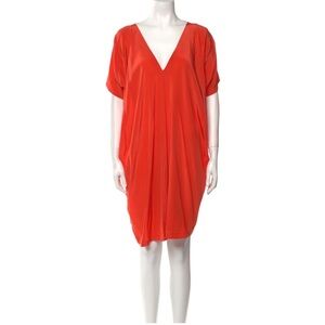 NWT VINCE Orange Short Sleeve caftan mini dress Large